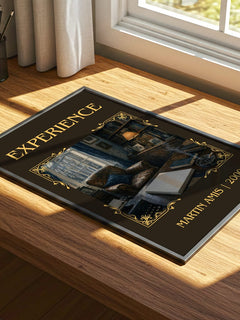 Experience Classic Book Art Print by Martin Amis – print on a sunlit desk