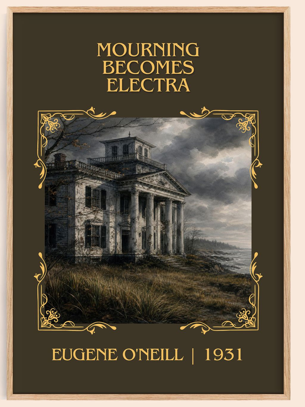 Mourning Becomes Electra Classic Book Art Print by Eugene O'Neill – book poster