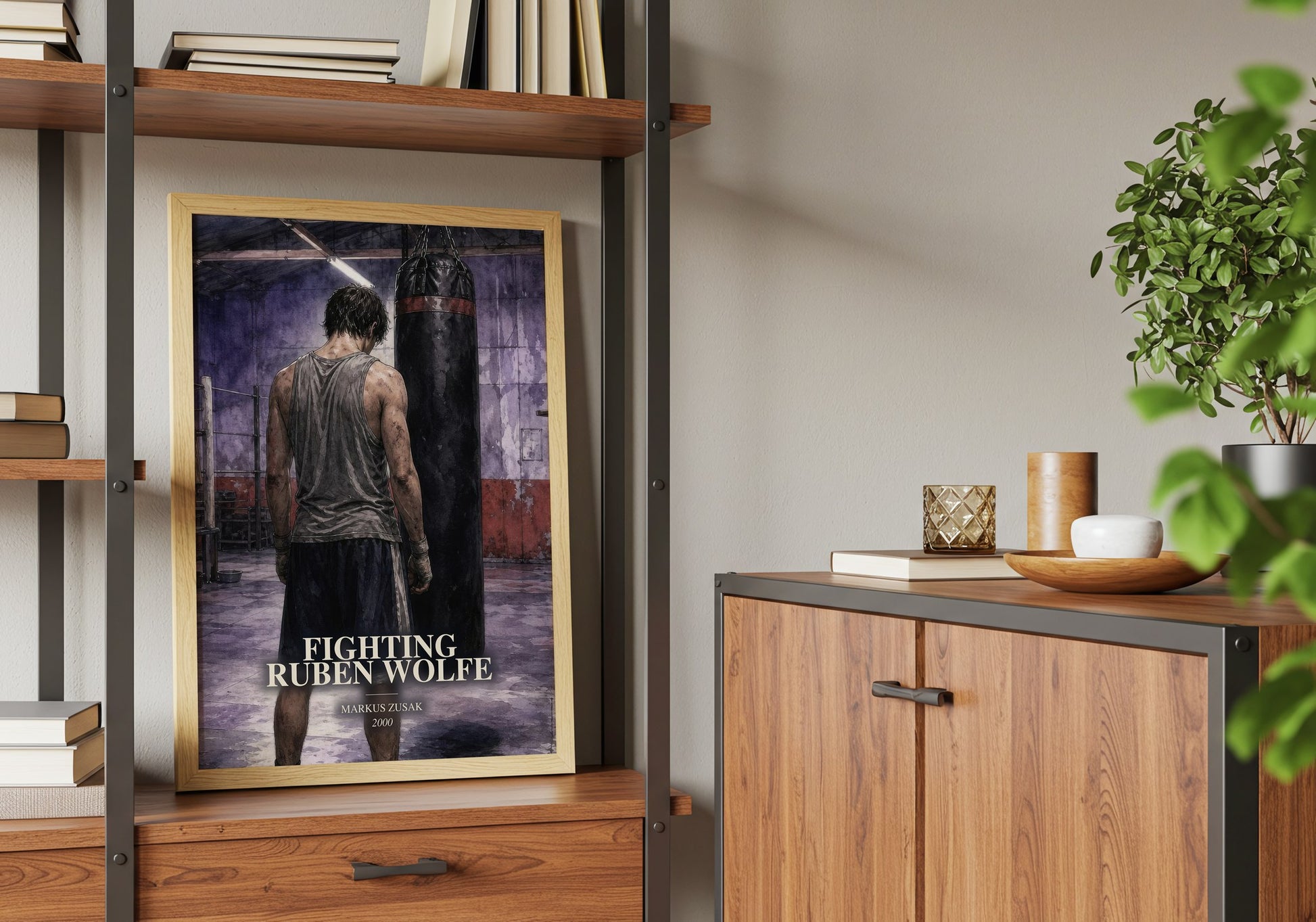 Fighting Ruben Wolfe book watercolour illustration paper finish options – matte satin gloss