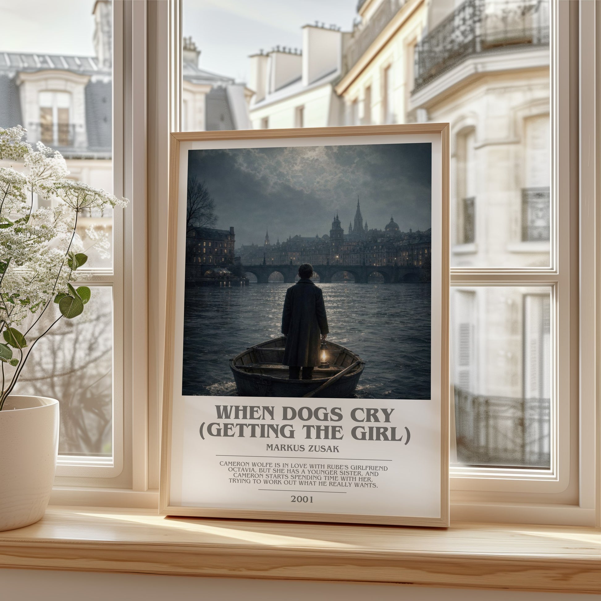 When Dogs Cry (Getting The Girl) bookish poster colour and style options – Markus Zusak book art