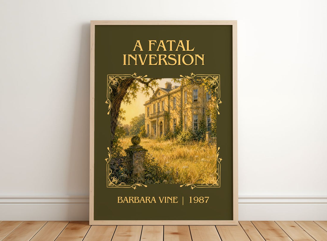 A Fatal Inversion Classic Book Art Print by Barbara Vine – framed print leaning on a wooden floor