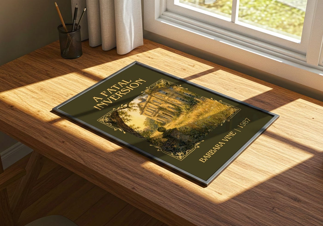 A Fatal Inversion Classic Book Art Print by Barbara Vine – print on a sunlit desk