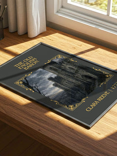 The Old English Baron Classic Book Art Print by Clara Reeve – print on a sunlit desk