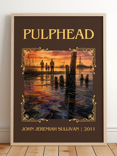 Pulphead Classic Book Art Print by John Jeremiah Sullivan – framed print leaning on a wooden floor