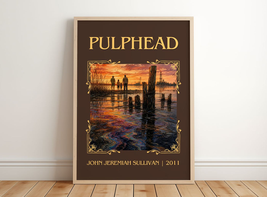 Pulphead Classic Book Art Print by John Jeremiah Sullivan – framed print leaning on a wooden floor