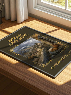 Bread And Wine Classic Book Art Print by Ignazio Silone – print on a sunlit desk