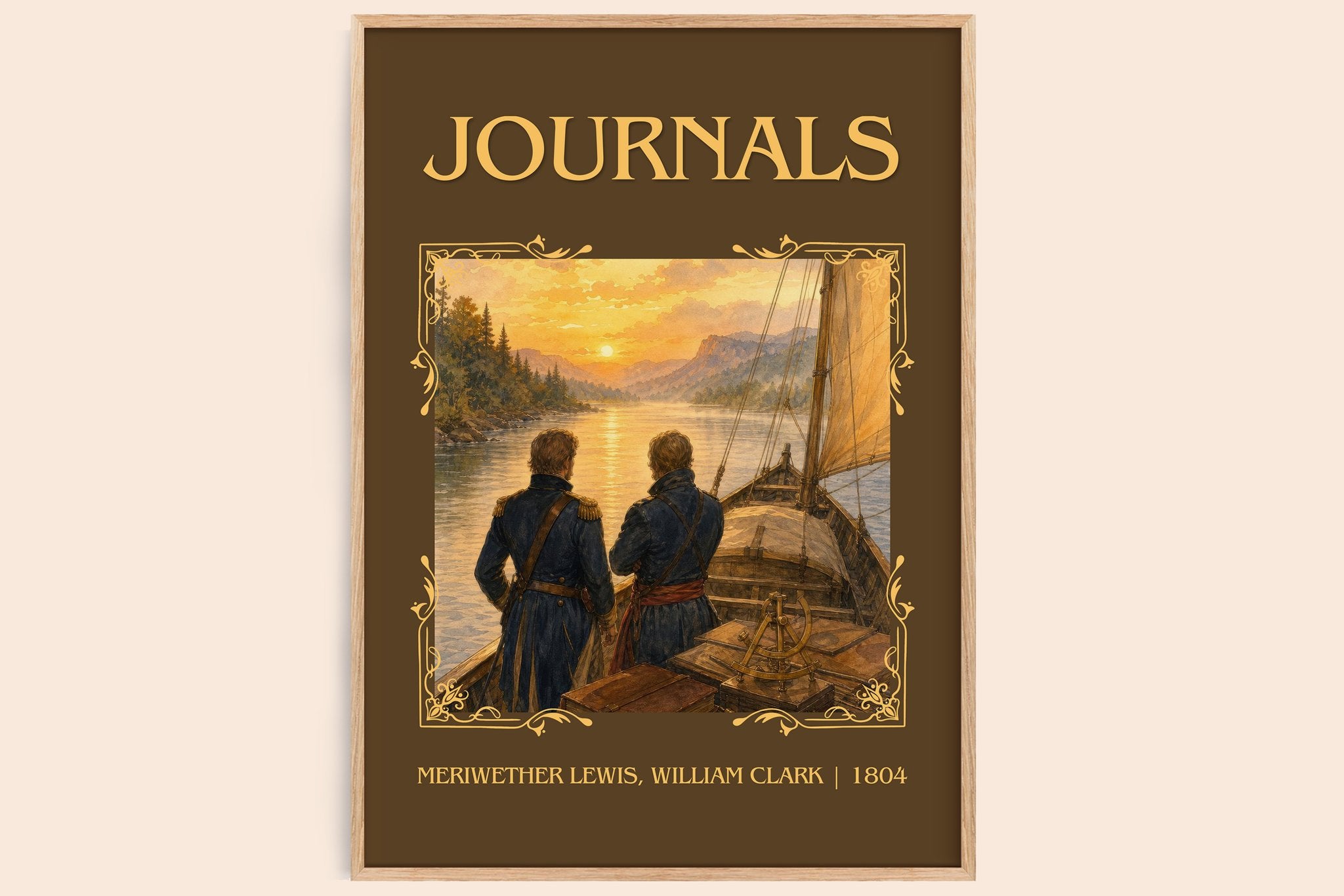 Journals Classic Book Art Print by Meriwether Lewis, William Clark