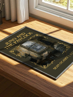 Juno And The Paycock Classic Book Art Print by Sean O'Casey – print on a sunlit desk