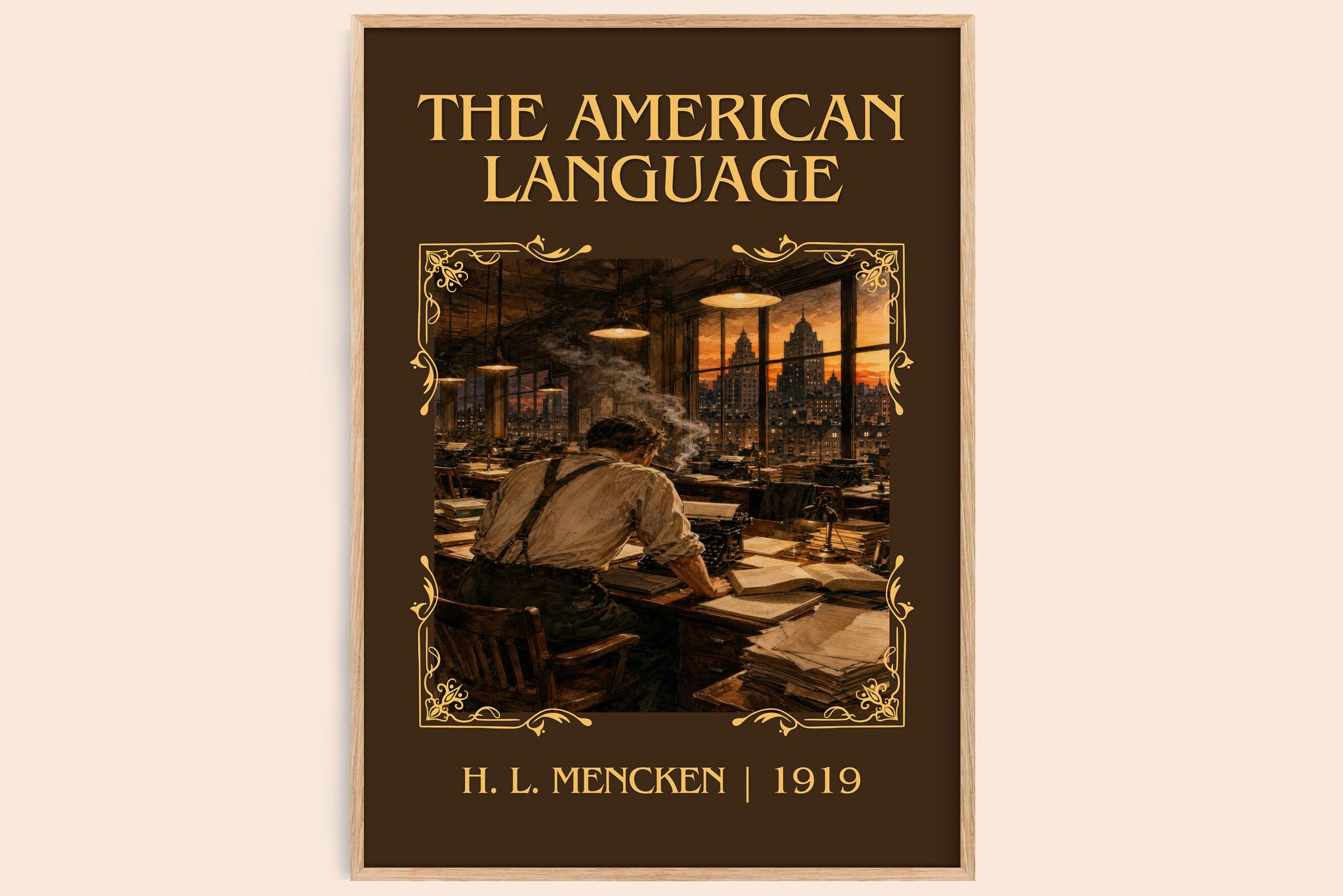 The American Language Classic Book Art Print by H. L. Mencken