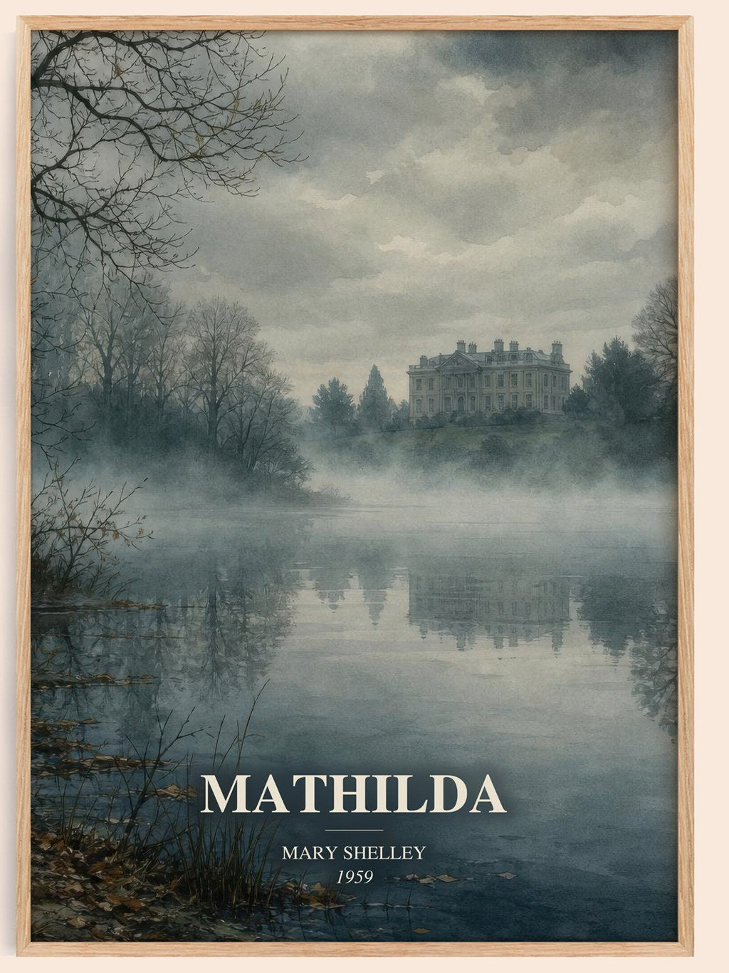 Mathilda watercolour book poster by Mary Shelley – framed literary art print