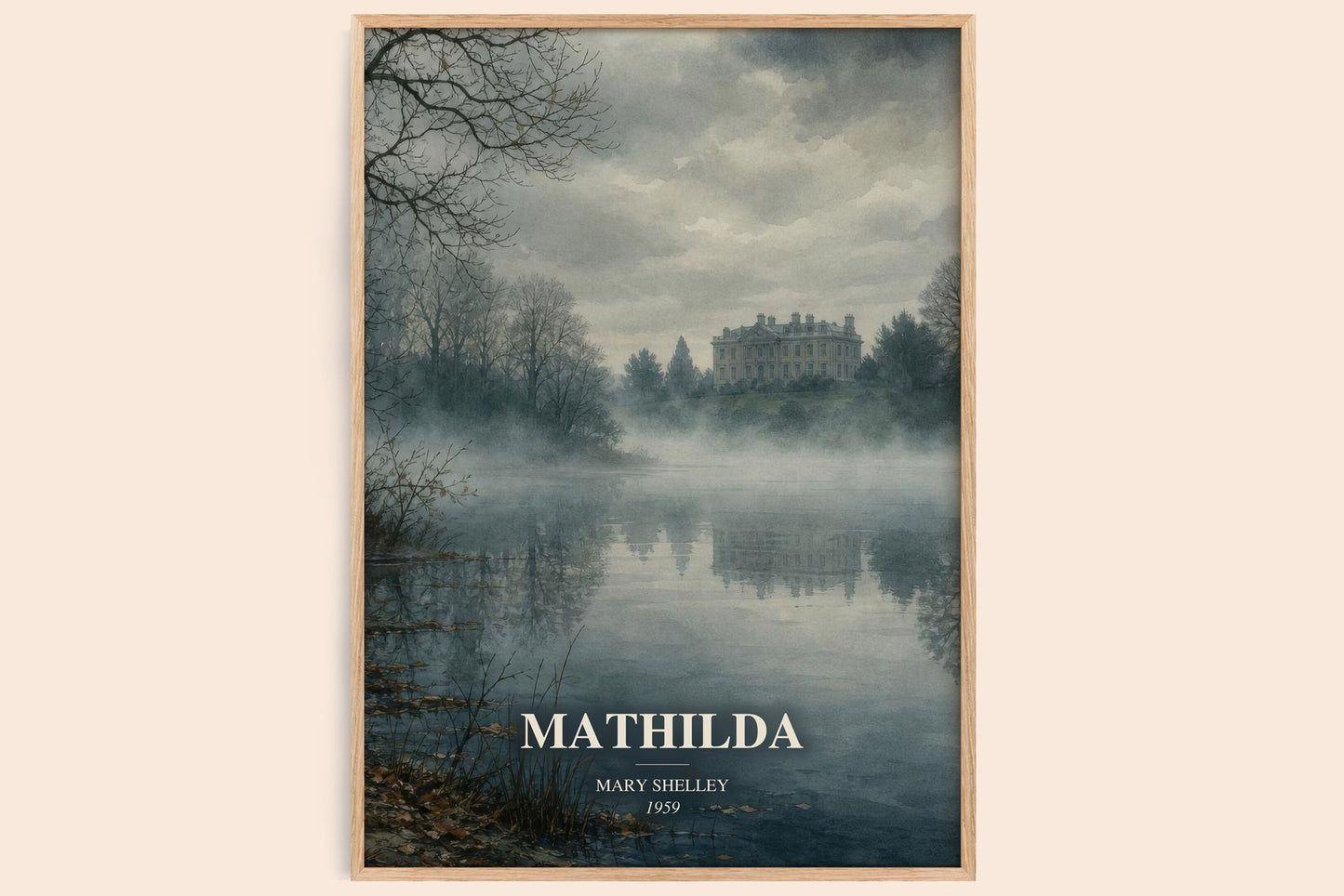 Mathilda watercolour book poster by Mary Shelley – framed literary art print