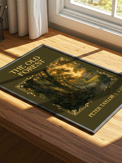 The Old Forest Classic Book Art Print by Peter Taylor – print on a sunlit desk