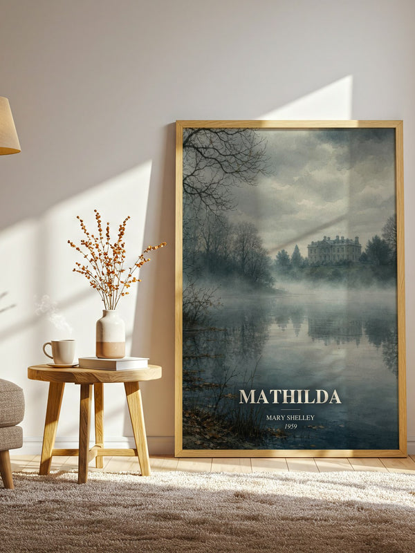 Mathilda watercolour print in frame leaning in hallway – gothic wall art