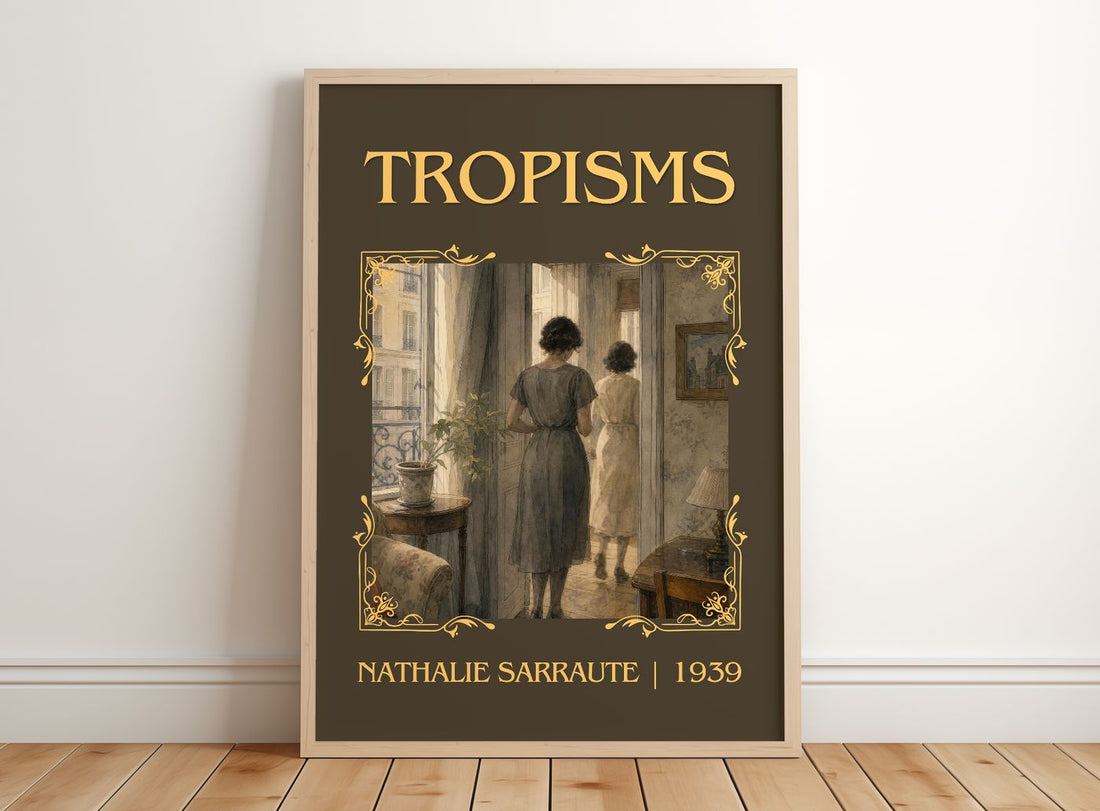 Tropisms Classic Book Art Print by Nathalie Sarraute – framed print leaning on a wooden floor