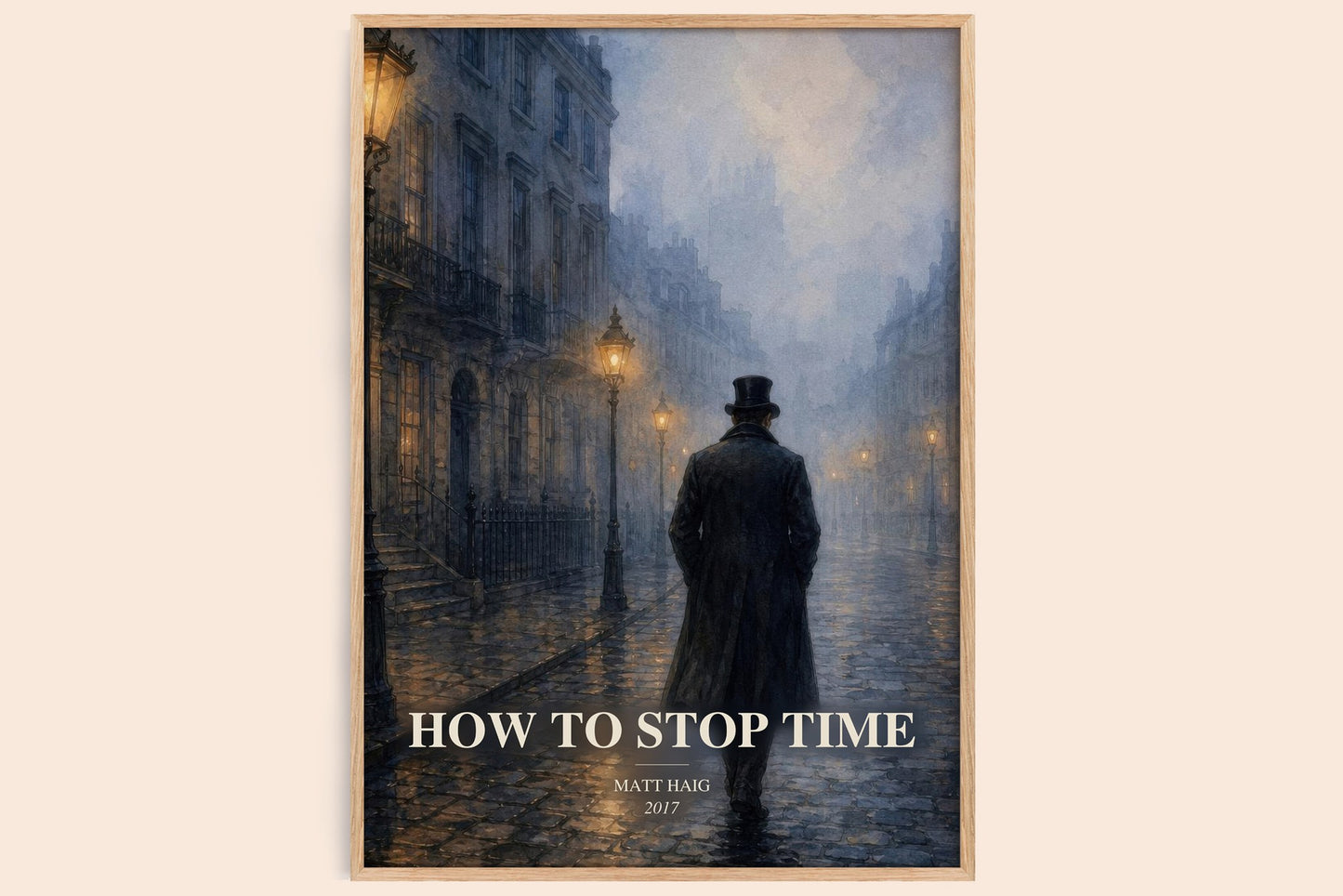How To Stop Time watercolour book poster by Matt Haig – framed literary art print