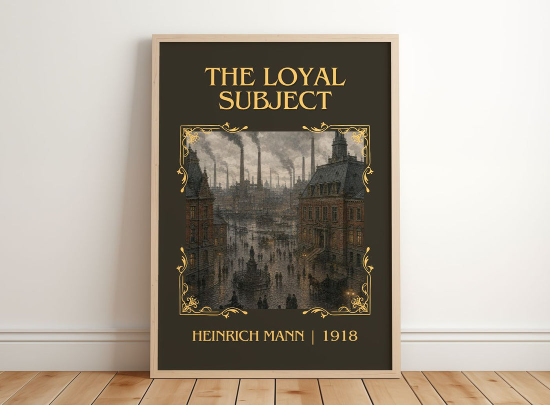 The Loyal Subject Classic Book Art Print by Heinrich Mann – framed print leaning on a wooden floor