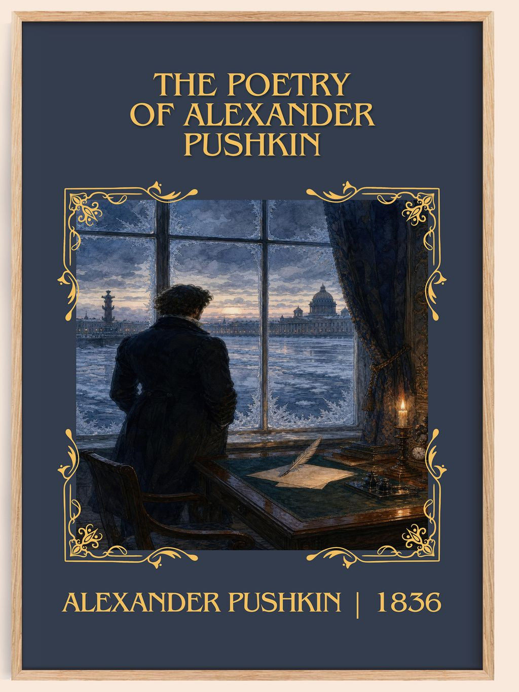 Poetry of Alexander Pushkin Classic Book Art Print by A. Pushkin – book poster