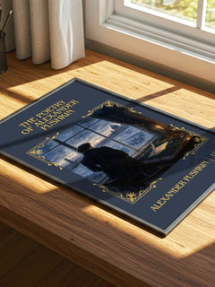 Poetry of Alexander Pushkin Classic Book Art Print by A. Pushkin – print on a sunlit desk