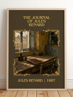 The Journal of Jules Renard Classic Book Art Print by Jules Renard – framed print leaning on a wooden floor