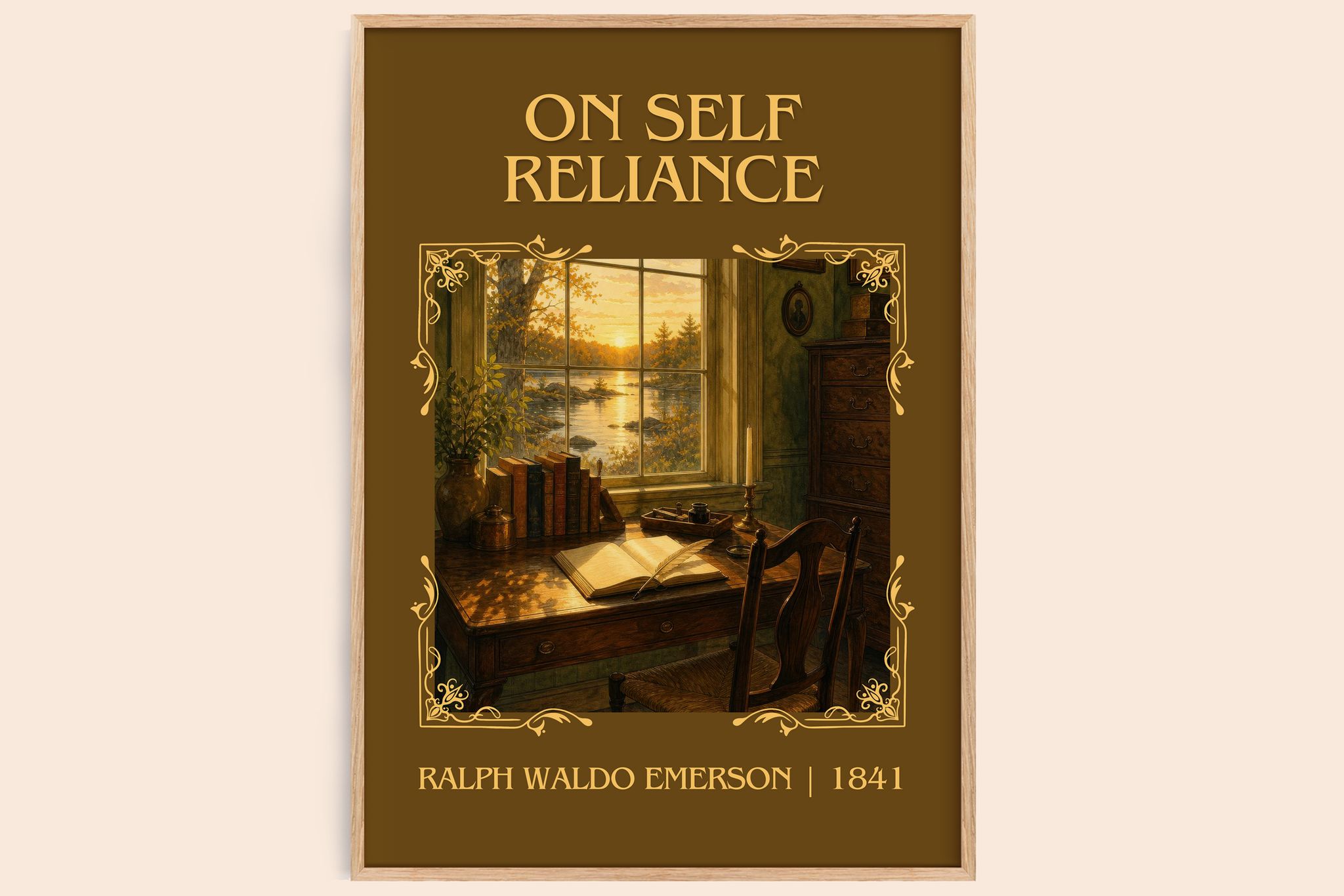 On Self Reliance Classic Book Art Print by Ralph Waldo Emerson