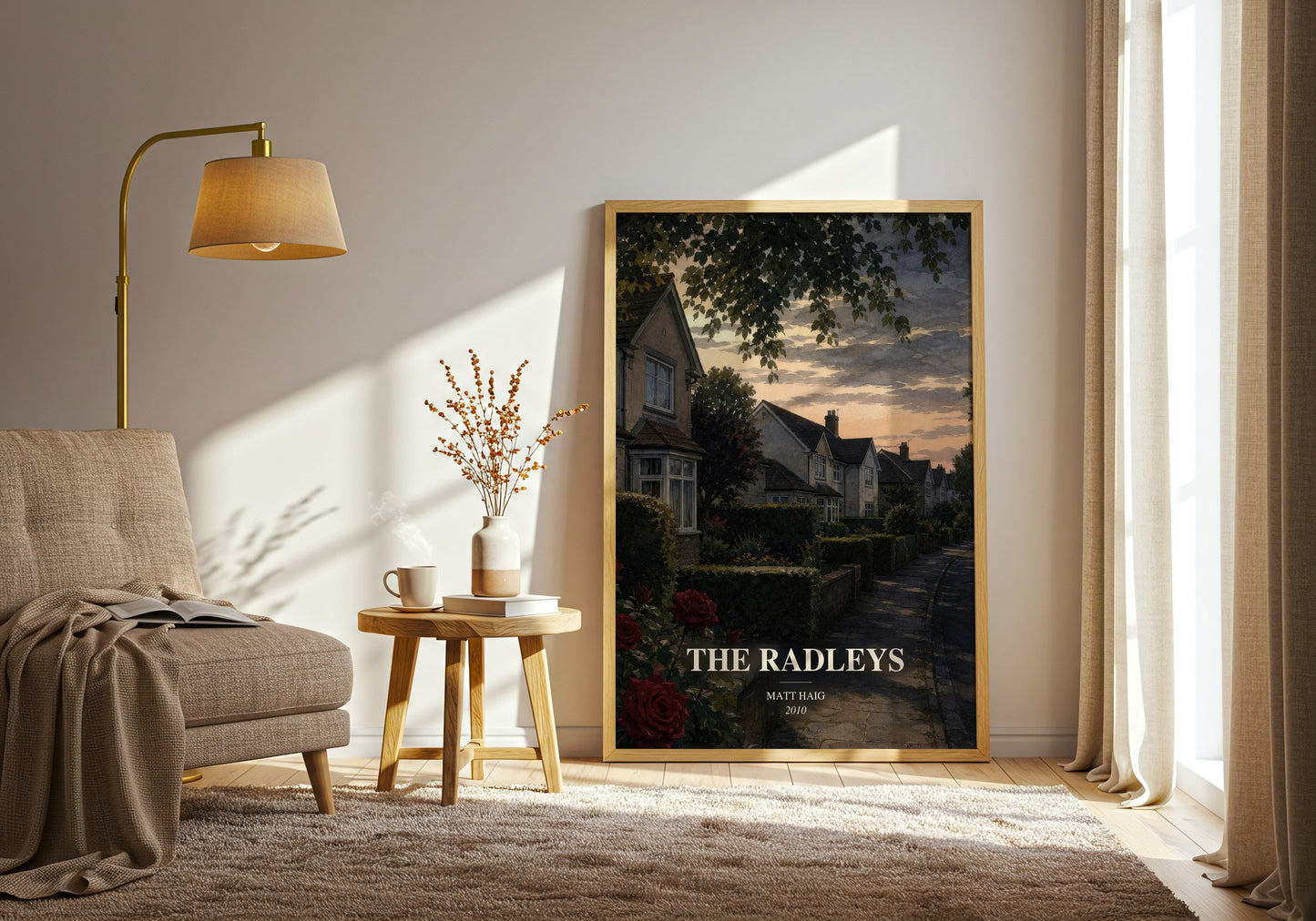 The Radleys watercolour print in frame leaning in hallway – young adult wall art