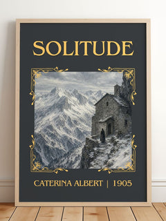 Solitude Classic Book Art Print by Caterina Albert – framed print leaning on a wooden floor