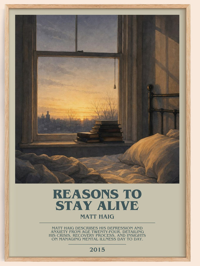 Reasons To Stay Alive Bookish Wall Art by Matt Haig