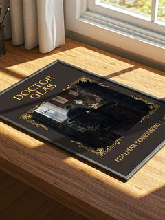 Doctor Glas Classic Book Art Print by Hjalmar Soderberg – print on a sunlit desk