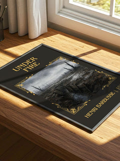 Under Fire Classic Book Art Print by Henri Barbusse – print on a sunlit desk