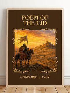 Poem of the Cid Classic Book Art Print by Unknown – framed print leaning on a wooden floor