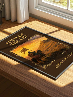 Poem of the Cid Classic Book Art Print by Unknown – print on a sunlit desk