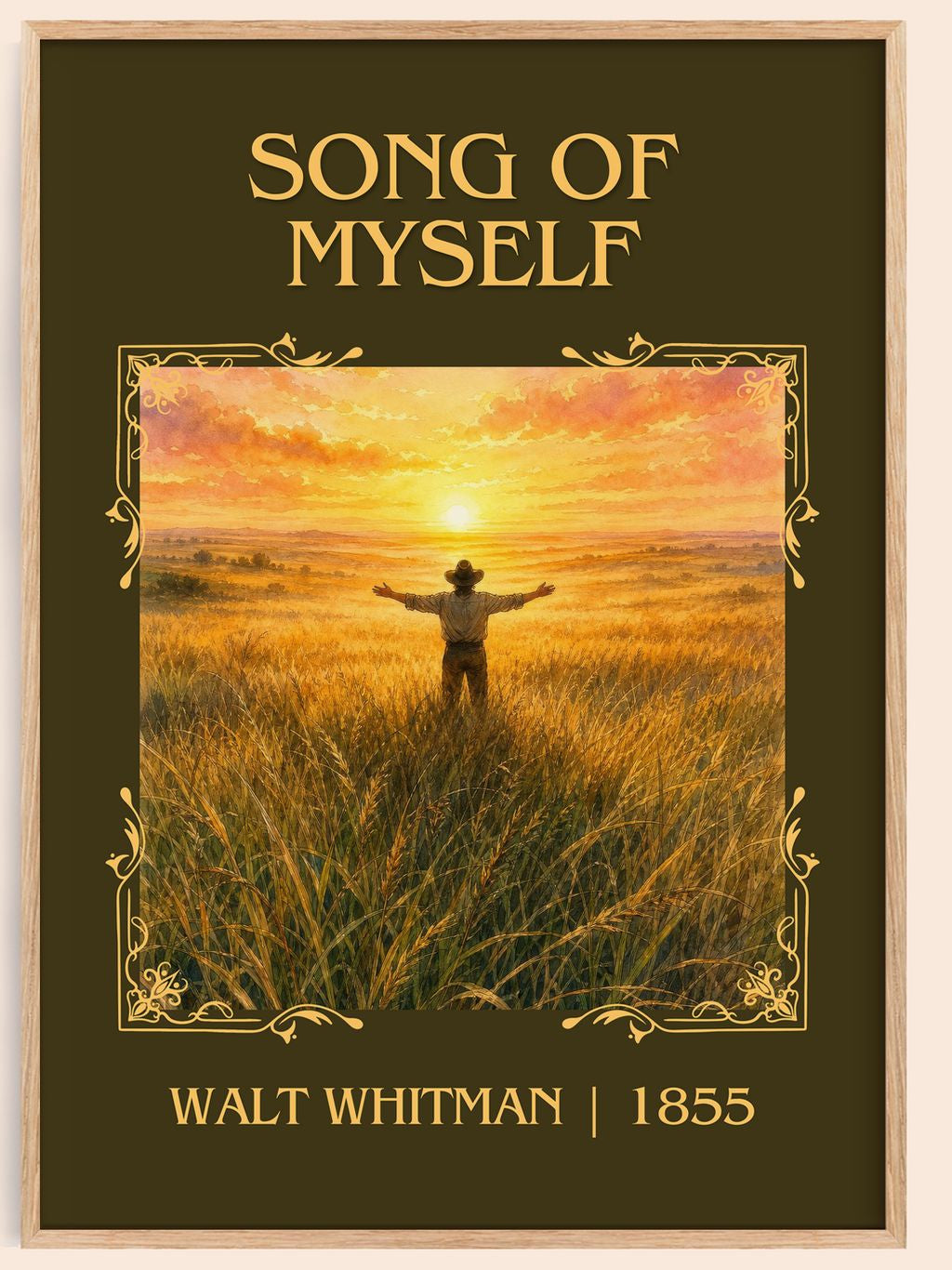 Song Of Myself Classic Book Art Print by Walt Whitman – book poster