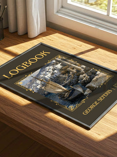 Logbook Classic Book Art Print by George Seferis – print on a sunlit desk