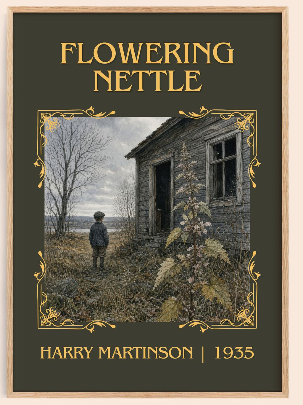 Flowering Nettle Classic Book Art Print by Harry Martinson – book poster