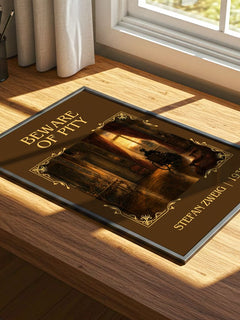 Beware Of Pity Classic Book Art Print by Stefan Zweig – print on a sunlit desk