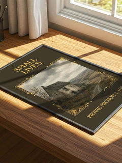 Small Lives Classic Book Art Print by Pierre Michon – print on a sunlit desk