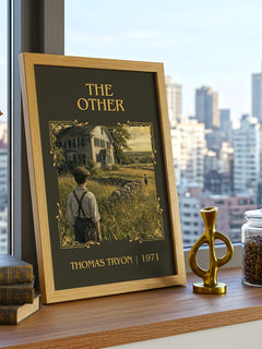 The Other Classic Book Art Print by Thomas Tryon – framed print on a city-view windowsill
