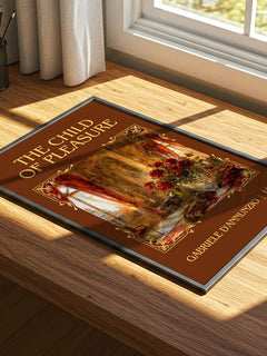The Child Of Pleasure Classic Book Art Print by Gabriele D'Annunzio – print on a sunlit desk
