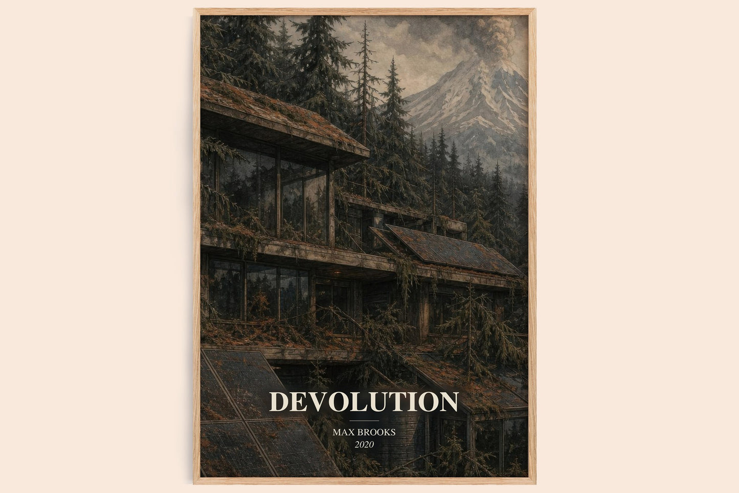 Devolution watercolour book poster by Max Brooks – framed literary art print