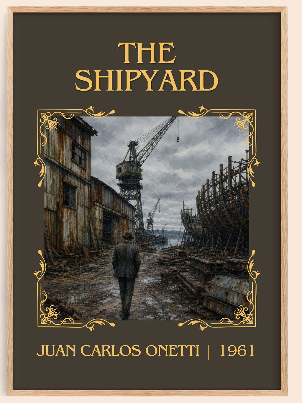 The Shipyard Classic Book Art Print by Juan Carlos Onetti – book poster