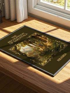 The Recognition of Sakuntala Classic Book Art Print by Kālidāsa – print on a sunlit desk