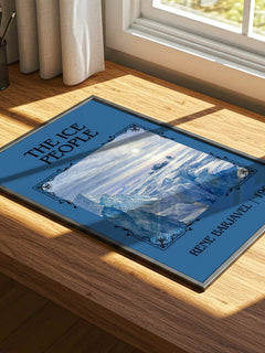 The Ice People Classic Book Art Print by René Barjavel – print on a sunlit desk