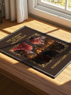 The Pursuit of the Millennium Classic Book Art Print by Norman Cohn – print on a sunlit desk