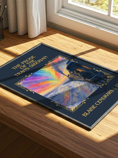 Prose Of The Trans Siberian Classic Book Art Print by Blaise Cendrars – print on a sunlit desk