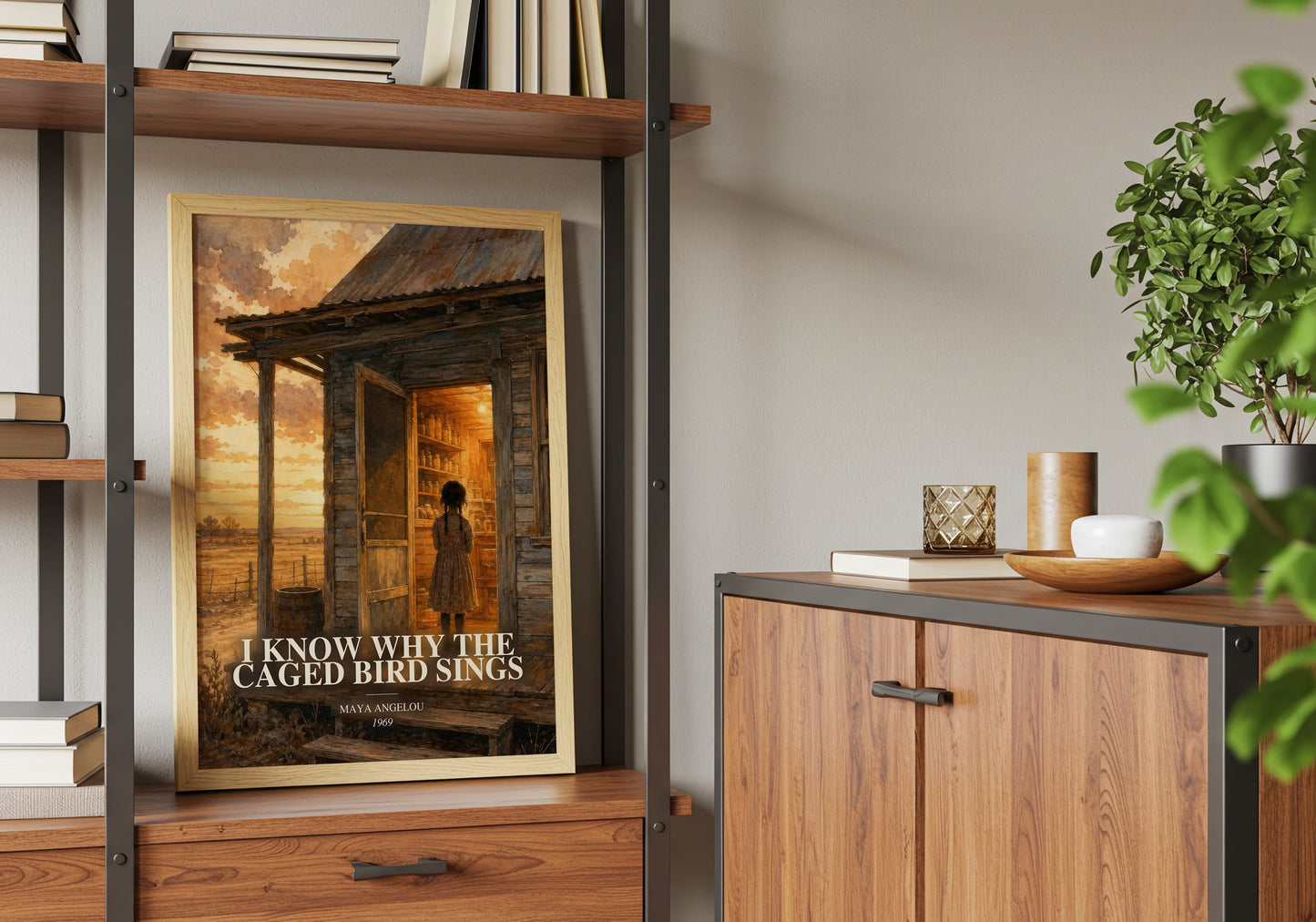 I Know Why The Caged Bird Sings book watercolour illustration paper finish options – matte satin gloss