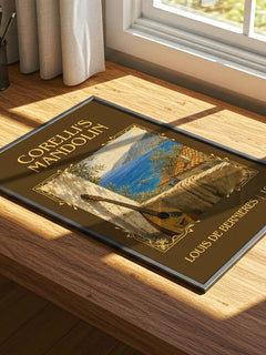Corelli's Mandolin Classic Book Art Print by Louis de Bernières – print on a sunlit desk