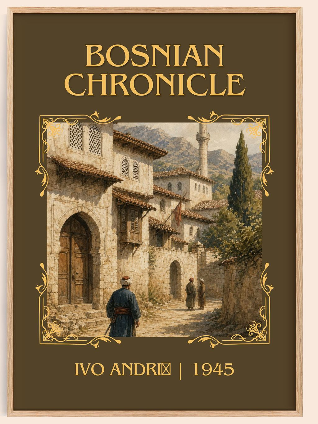 Bosnian Chronicle Classic Book Art Print by Ivo Andrić – book poster