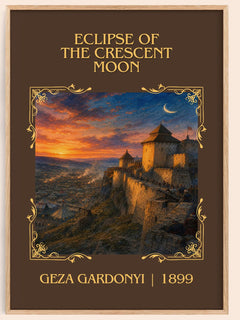 Eclipse of the Crescent Moon Classic Book Art Print by Géza Gárdonyi – book poster