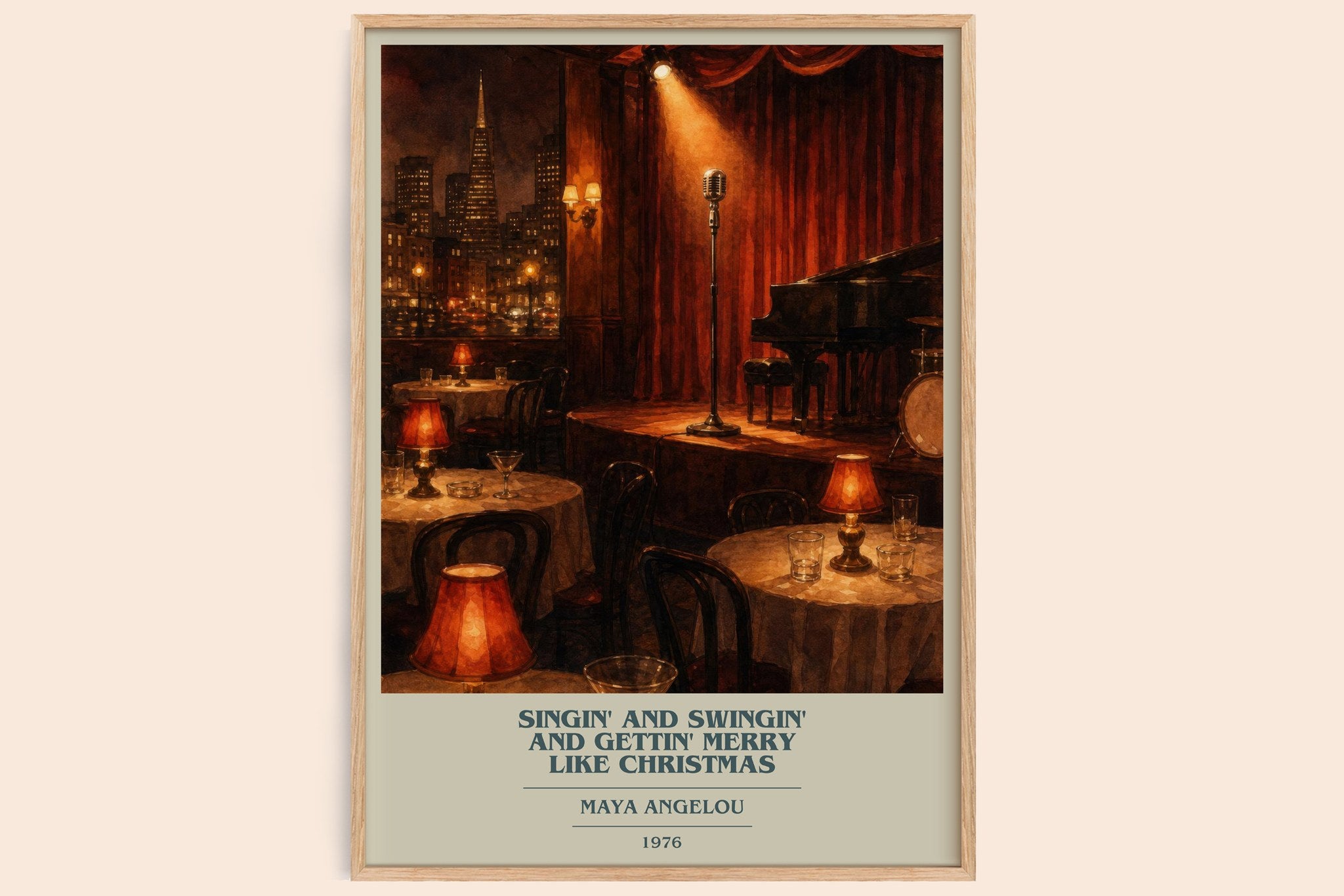 Singin' And Swingin' And Gettin' Merry Like Christmas Book Cover Poster by Maya Angelou