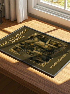 The Luminous Novel Classic Book Art Print by Mario Levrero – print on a sunlit desk